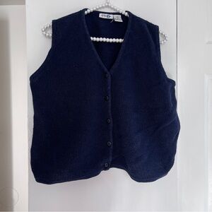 Navy Textured Knit Cardigan